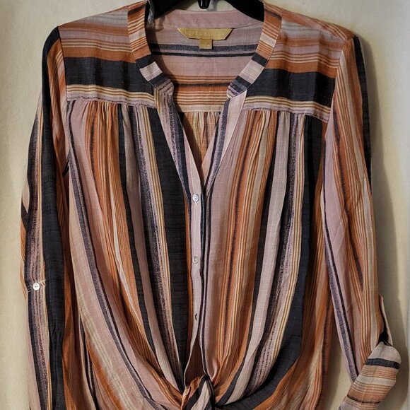 HOPE & HARLOW TIE FRONT BLOUSE SIZE SMALL - Picture 3 of 7